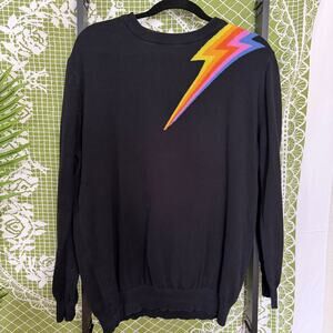 OXKNITSTORE Rainbow Lightning Bolt Sweater